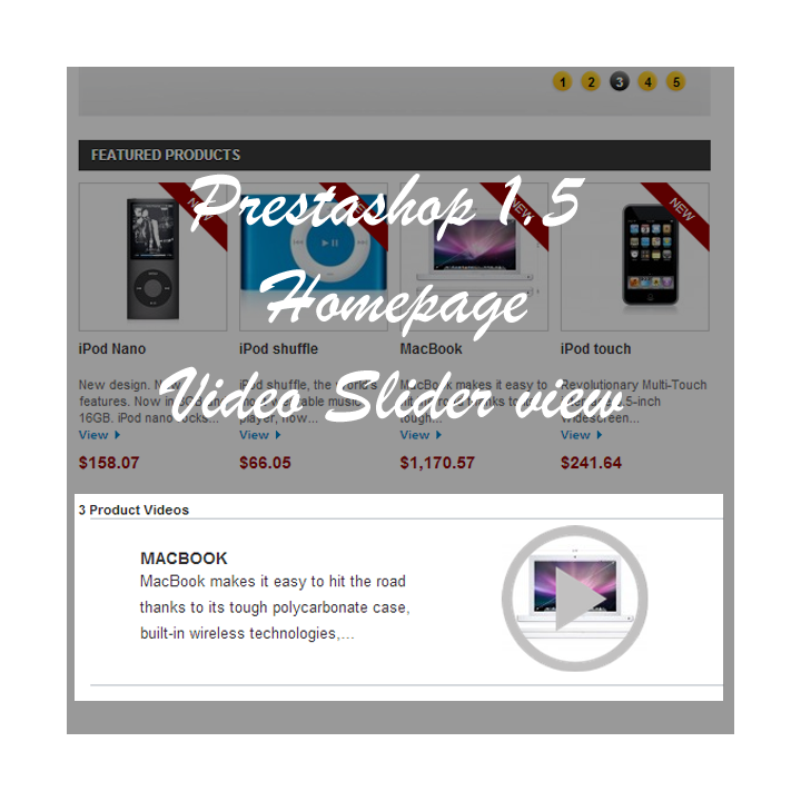 Prestashop Product Video Slider Module - by MEG Venture