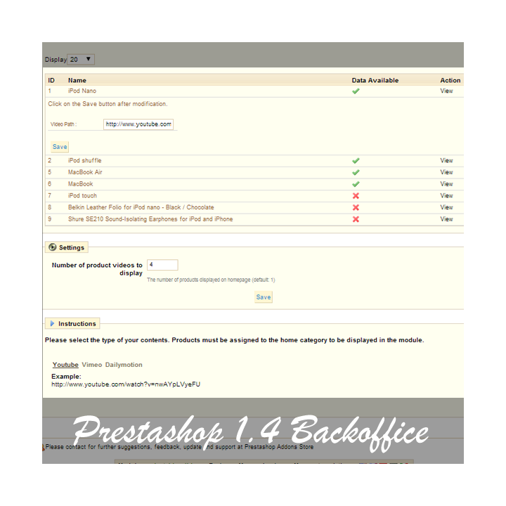 Prestashop Product Video Slider Module - by MEG Venture