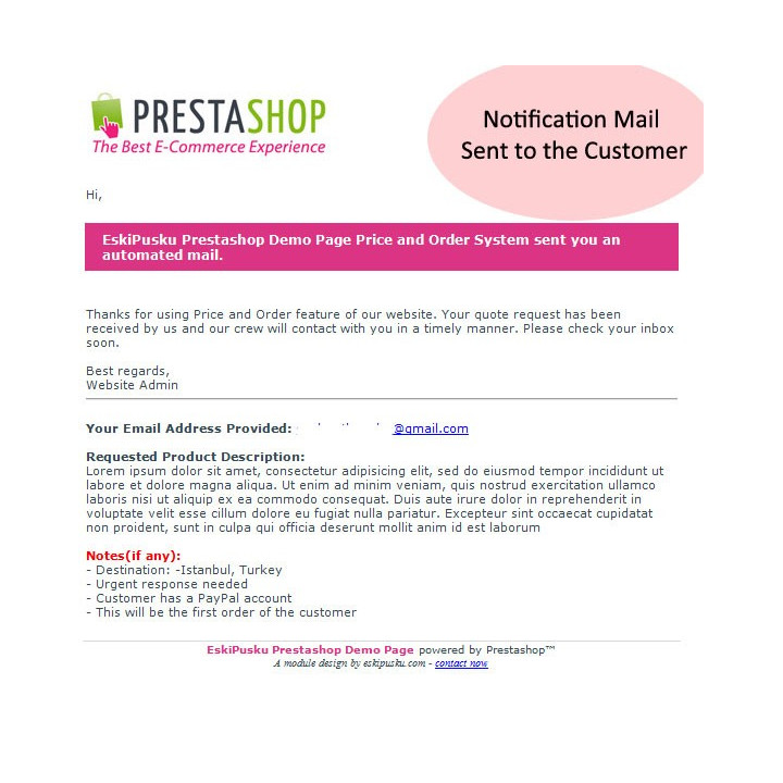 Prestashop Price and Order - Column Quote Form Module - Developed by MEG Venture