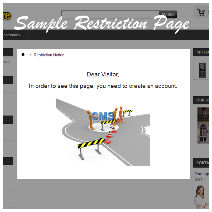 Prestashop Customer Group CMS Authorization Module - by MEG Venture