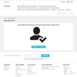 Prestashop Customer Group CMS Authorization Module - by MEG Venture