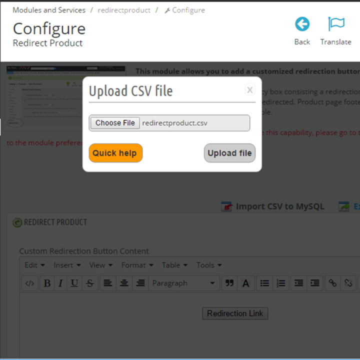 Prestashop Product Redirection Module - by MEG Venture
