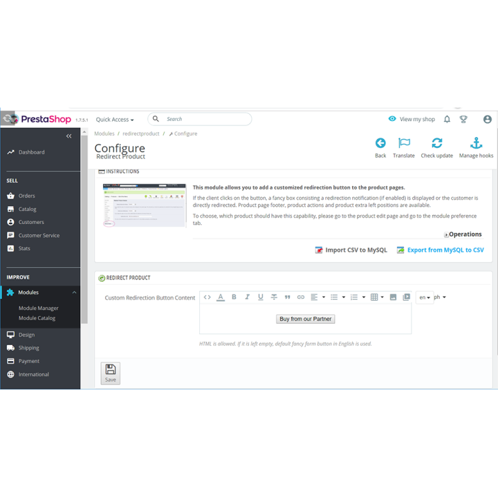 Prestashop Product Redirection Module - by MEG Venture