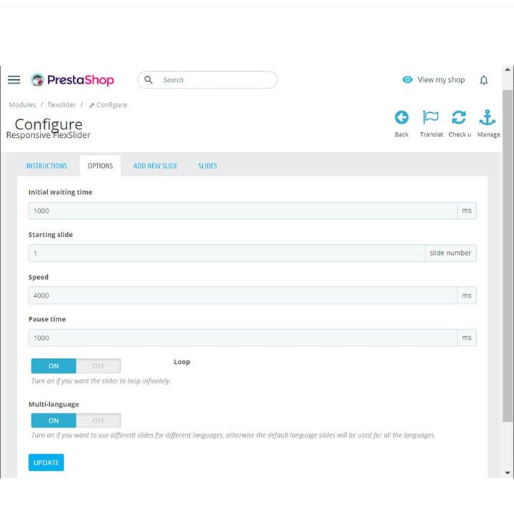 Prestashop Responsive Full Width Image Slider Module - by MEG Venture
