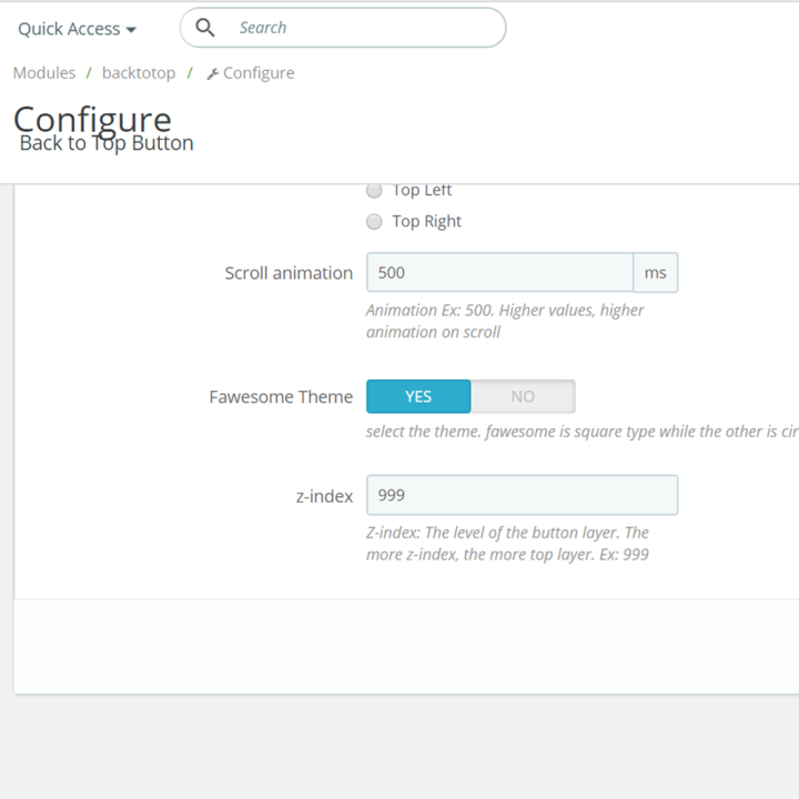 Back to Top Module for Prestashop
