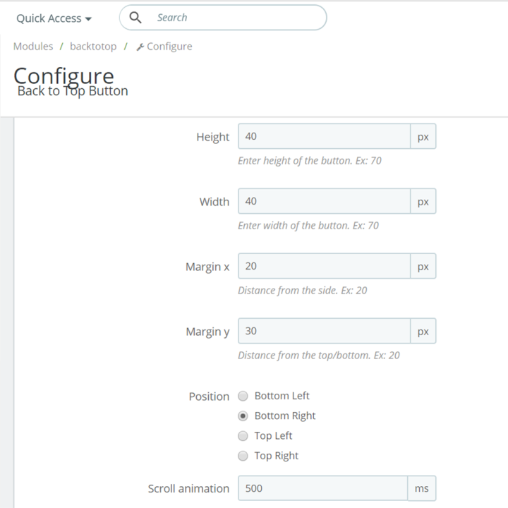 Back to Top Module for Prestashop