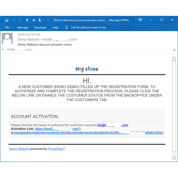 Customer Account Activation and Registration Authorization for Prestashop
