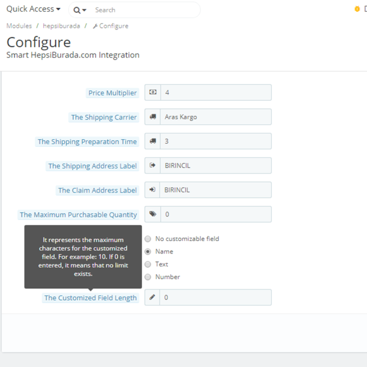 Prestashop Smart HepsiBurada.com Integration Module