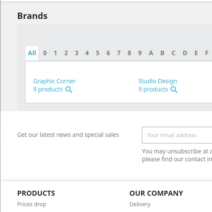 Custom Brands Page Module for Prestashop