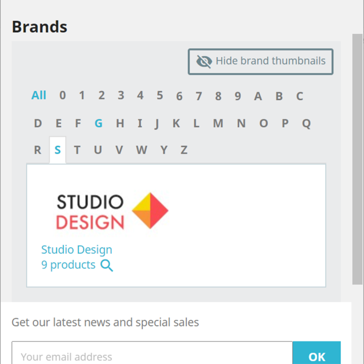Custom Brands Page Module for Prestashop