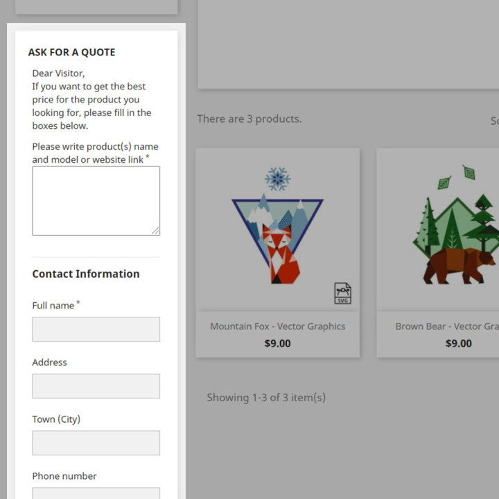 Prestashop Price and Order - Column Quote Form Module - Developed by MEG Venture