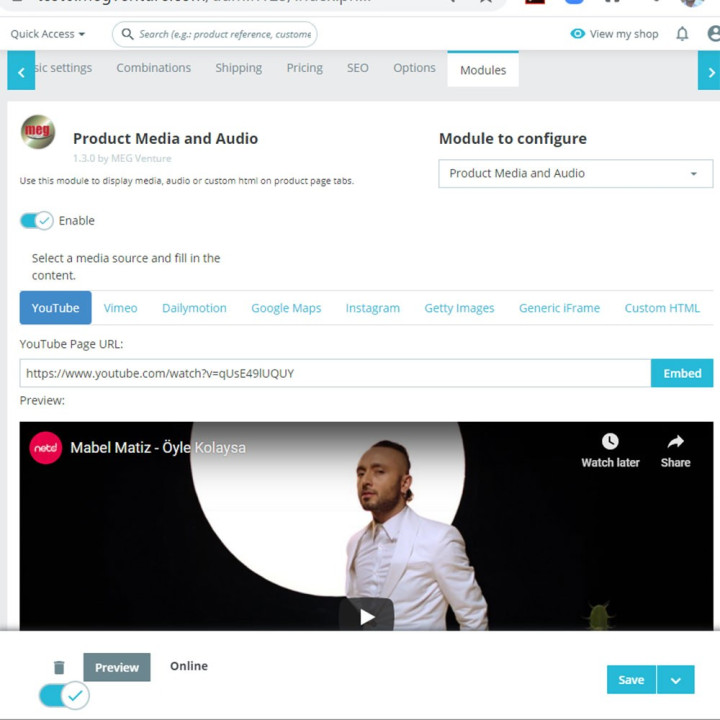 Prestashop Product Media and Audio Module - MEG Venture