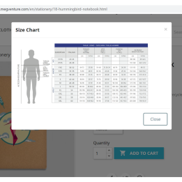 Size Chart Size Guide Module for Prestashop