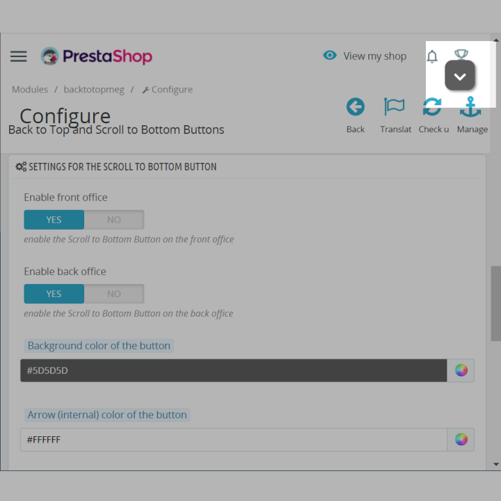 Back to Top Module for Prestashop