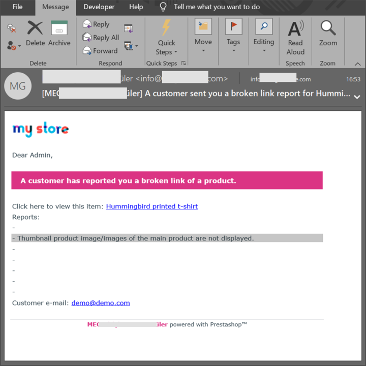 Prestashop Report Broken Links Module - MEG Venture
