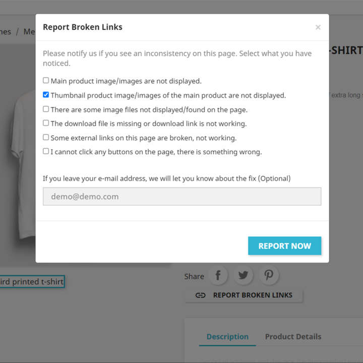 Prestashop Report Broken Links Module - MEG Venture