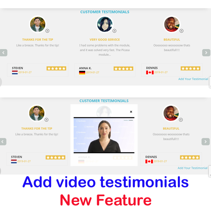 Customer Testimonials with Anonymous Profiles Module for Prestashop