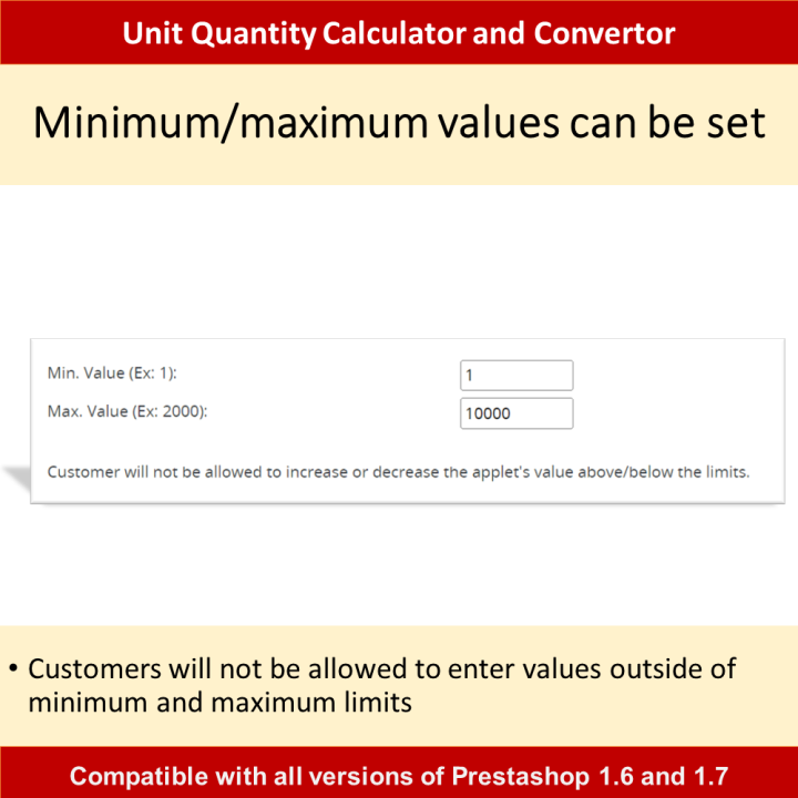 Prestashop Unit Calculation and Conversion Applet - by MEG Venture