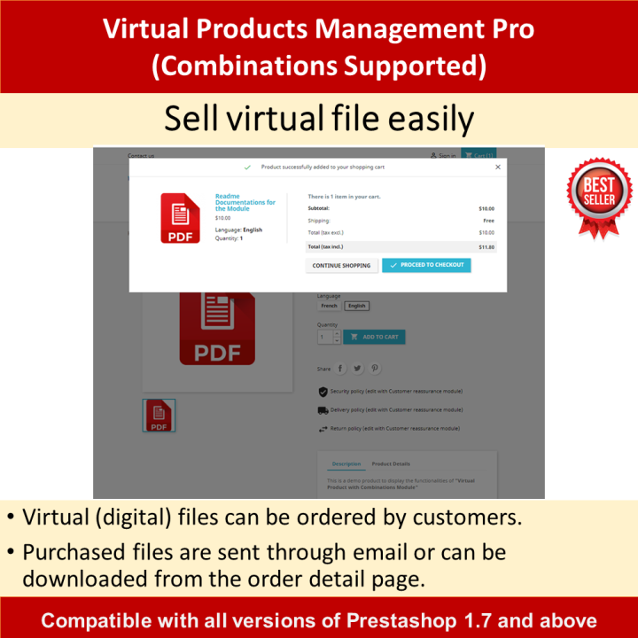 Prestashop Virtual Products Management Pro (Combinations Supported)