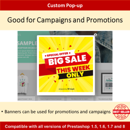 Create customized pop-ups including promotions, banners, forms, newsletters
