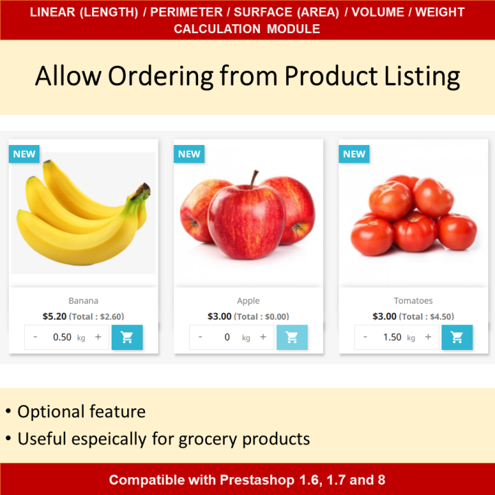 Dimensional Pricing Module for Length, Area, Volume, Perimeter, Weight