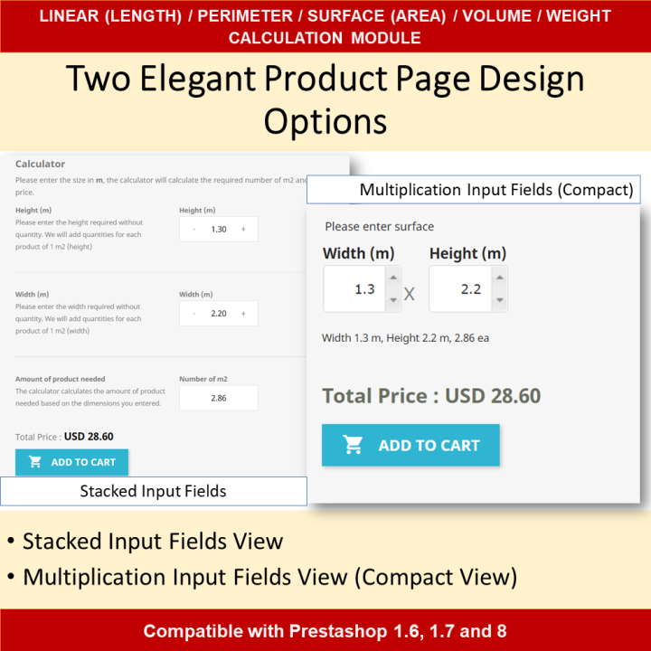 Dimensional Pricing Module for Length, Area, Volume, Perimeter, Weight