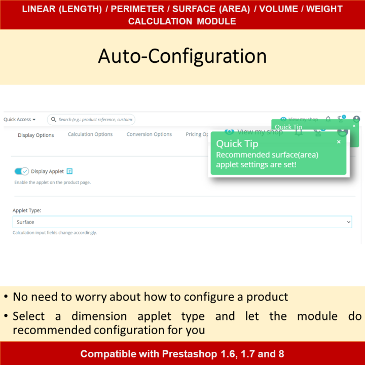Dimensional Pricing Module for Length, Area, Volume, Perimeter, Weight