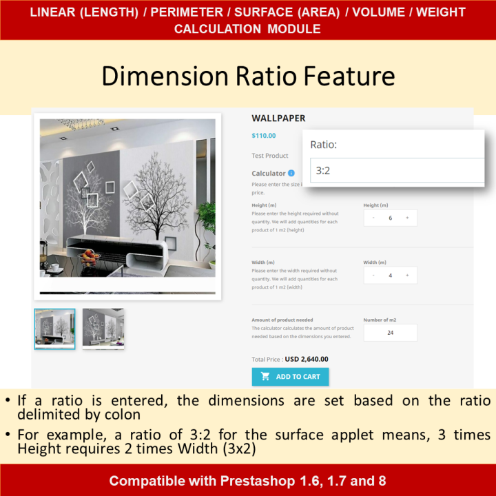 Dimensional Pricing Module for Length, Area, Volume, Perimeter, Weight