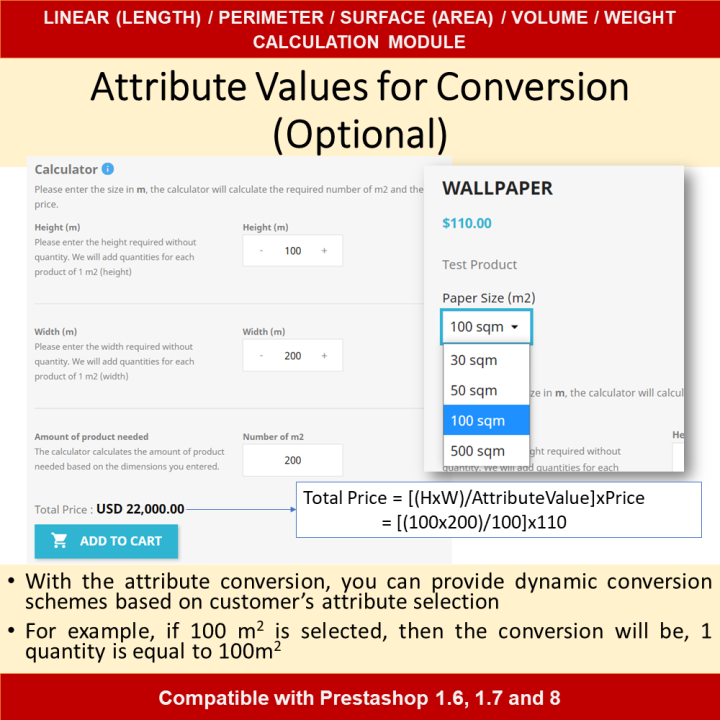 Dimensional Pricing Module for Length, Area, Volume, Perimeter, Weight
