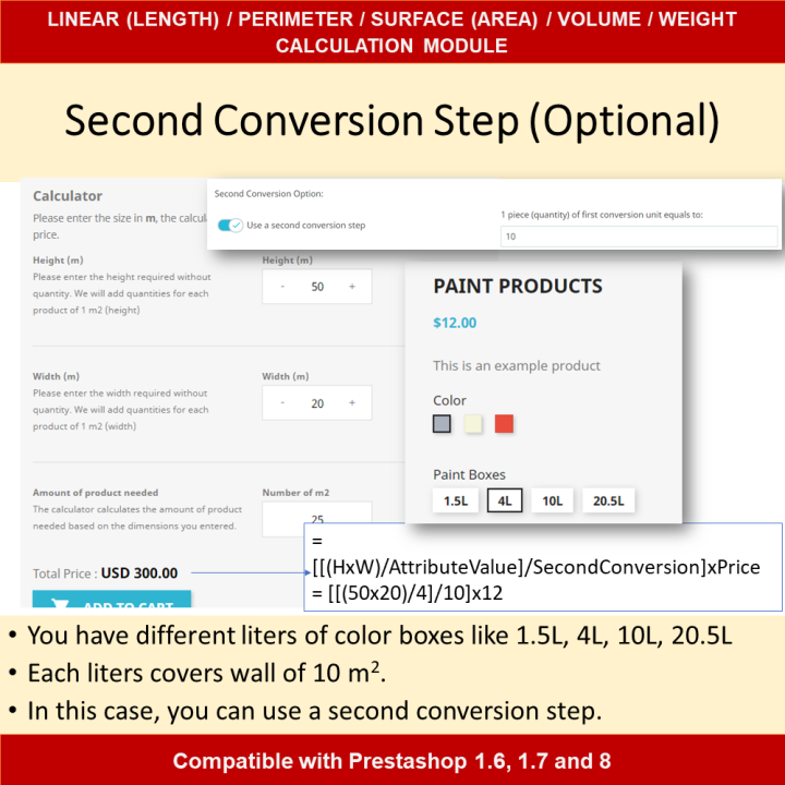 Dimensional Pricing Module for Length, Area, Volume, Perimeter, Weight