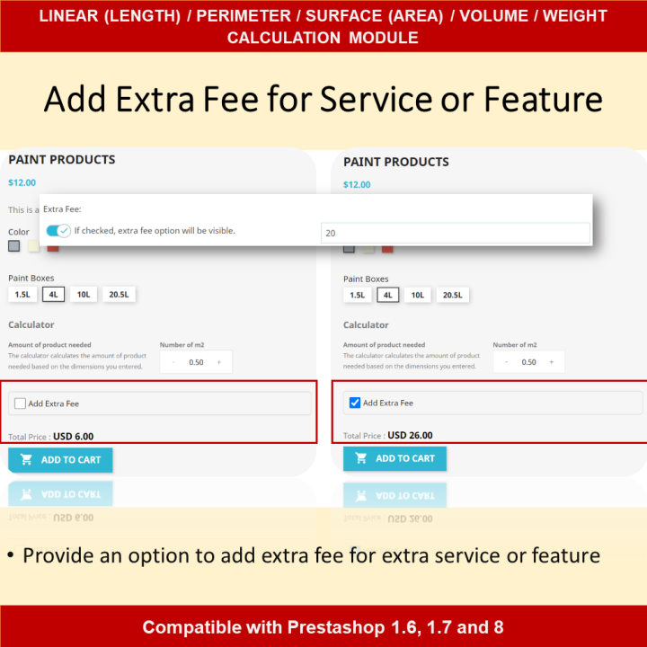 Dimensional Pricing Module for Length, Area, Volume, Perimeter, Weight