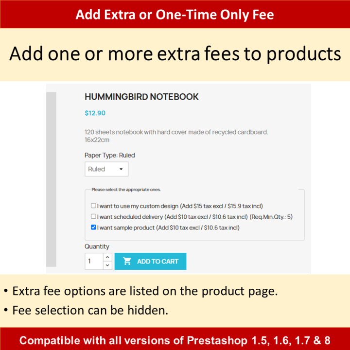 Prestashop Moduł Opłat - Narzędzie Jednorazowych Opłat