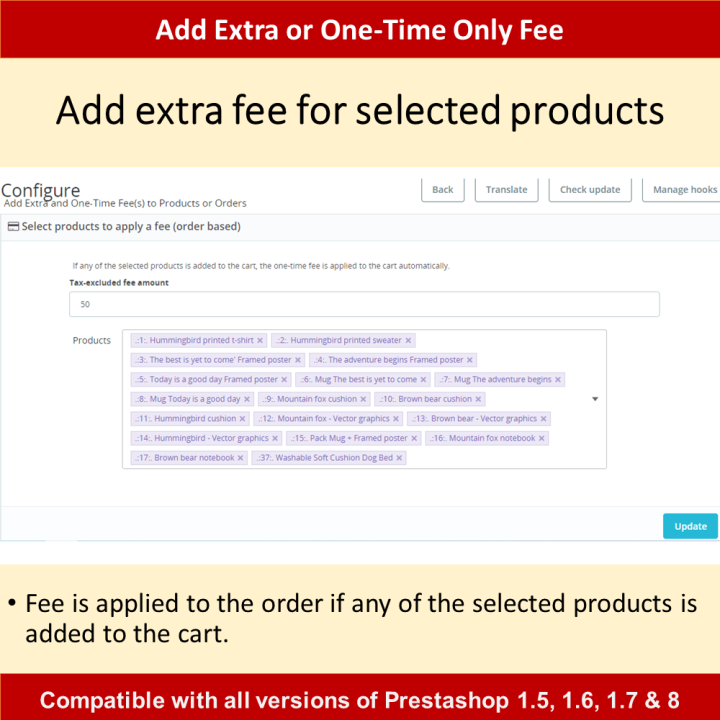 Prestashop Moduł Opłat - Narzędzie Jednorazowych Opłat