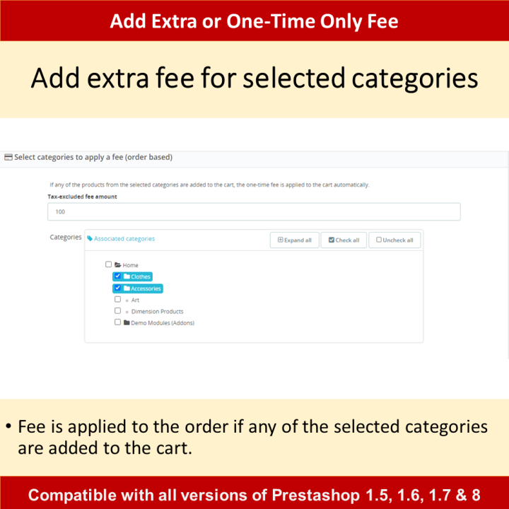 Prestashop Moduł Opłat - Narzędzie Jednorazowych Opłat