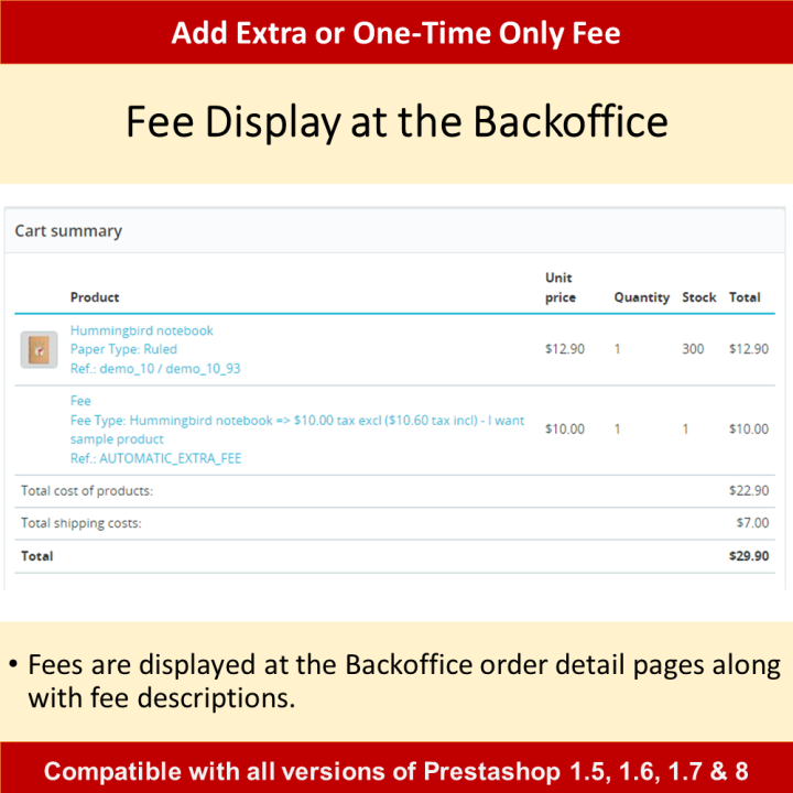 Prestashop Moduł Opłat - Narzędzie Jednorazowych Opłat