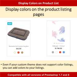 Ürün Liste Sayfasında Renk Paletleri - Prestashop