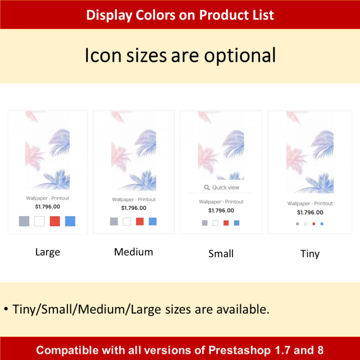 Prestashop Display Colors on Product List Module
