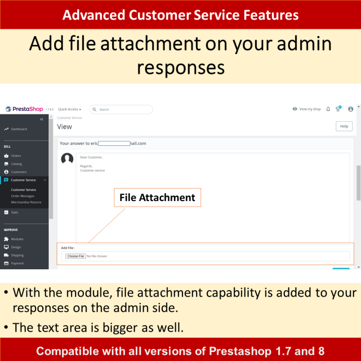 Advanced Customer Service Features Module for Prestashop