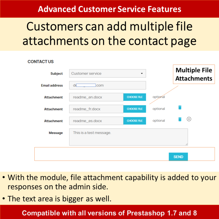 Advanced Customer Service Features Module for Prestashop