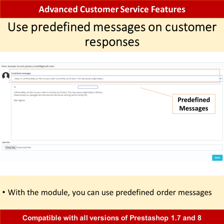 Advanced Customer Service Features Module for Prestashop