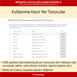 PrestaShop İçin Mesafeli Satış Sözleşmesi Modülü (Dinamik CMS İçeriği)