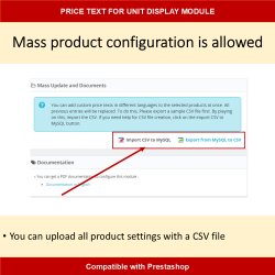 Preistext für Einheitsanzeige - PrestaShop Modul