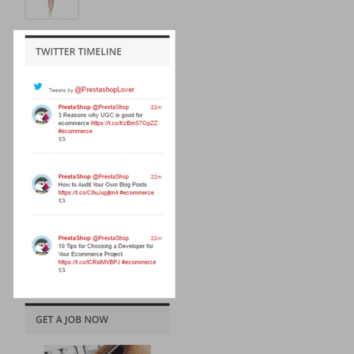 Prestashop Twitter Timeline Slider Pro Module